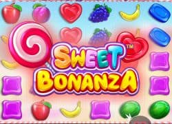 Casino Sweet Bonanza game with colorful candies and fruits.  Legiano Casino Online
