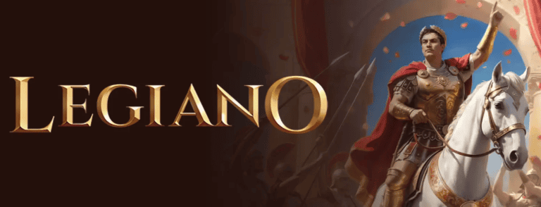 Legiano Casino promotional banner with knight on a.  Legiano Casino Online